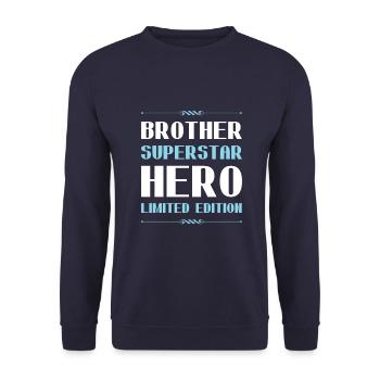 Brother Limited Edition Saying - Unisex Sweatshirt - navy - Front - Alina (178cm) & Michal (187cm)