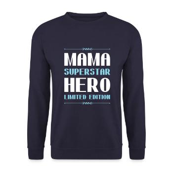 Mama Limited Edition Saying - Unisex Sweatshirt - navy - Front - Alina (178cm) & Michal (187cm)