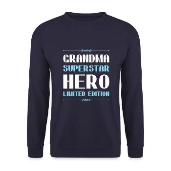 Grandma Limited Edition Saying - Unisex Sweatshirt - navy - Front - Alina (178cm) & Michal (187cm)