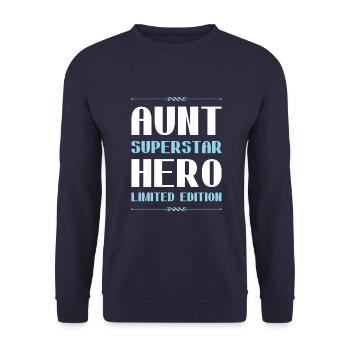 Aunt Limited Edition Saying - Unisex Sweatshirt - navy - Front - Alina (178cm) & Michal (187cm)
