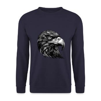 Adler Portrait - Unisex Pullover - Navy - Vorne - Alina (178cm) & Michal (187cm)