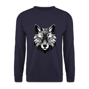 Fox Portrait - Unisex Sweatshirt - navy - Front - Alina (178cm) & Michal (187cm)