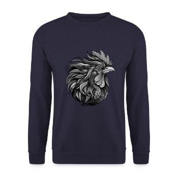 Hahn Portrait - Unisex Pullover - Navy - Vorne - Alina (178cm) & Michal (187cm)