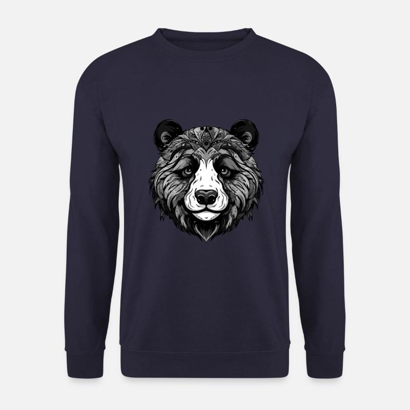 Panda Portrait - Unisex Pullover - Navy