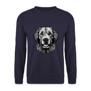 Portrait de chien Golden Retriever - Sweat-shirt Unisexe - marine - Devant - Alina (178cm) & Michal (187cm)