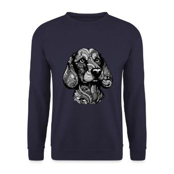 Teckel Portrait de chien teckel - Sweat-shirt Unisexe - marine - Devant - Alina (178cm) & Michal (187cm)