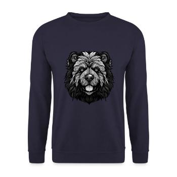 Portrait de chien Chow Chow - Sweat-shirt Unisexe - marine - Devant - Alina (178cm) & Michal (187cm)