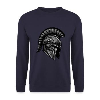 Spartaner Helm Krieger Sparta - Unisex Pullover - Navy - Vorne - Alina (178cm) & Michal (187cm)