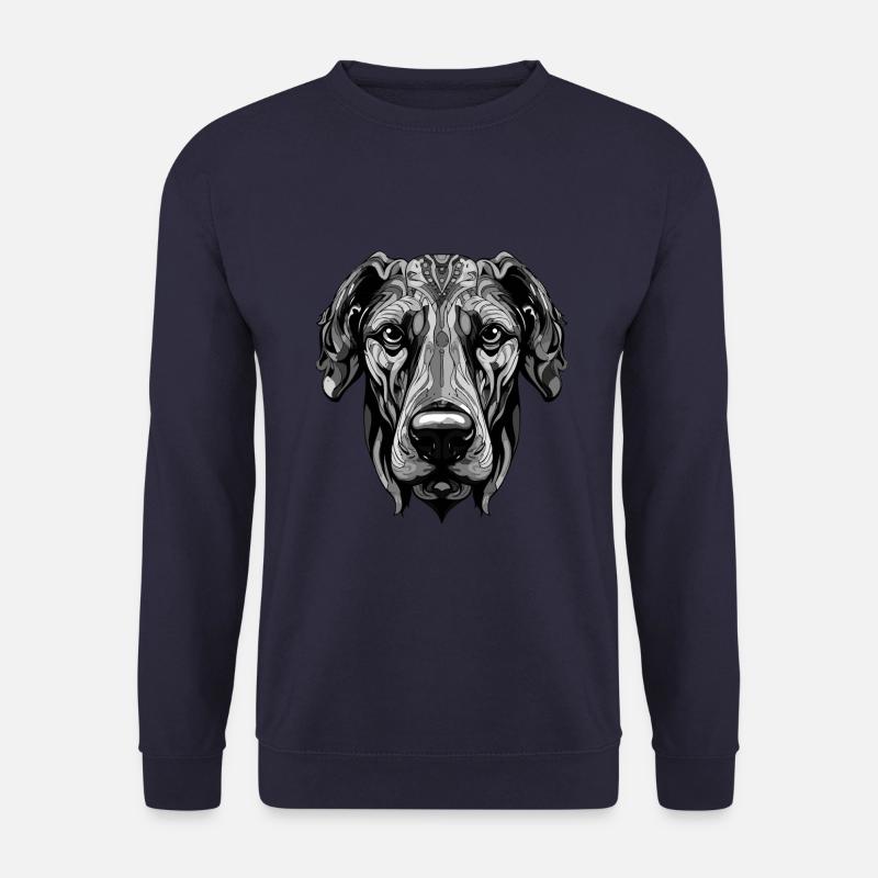 Great Dane Hund Portrait - Unisex Pullover - Navy