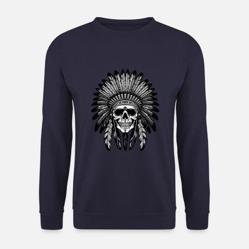 Apache Totenkopf Indianer Häuptling - Unisex Pullover - Navy