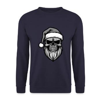 Santa Claus Skull - Unisex Sweatshirt - navy - Front - Alina (178cm) & Michal (187cm)
