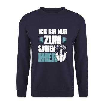 bier saufen - Unisex Pullover - Navy - Vorne - Alina (178cm) & Michal (187cm)