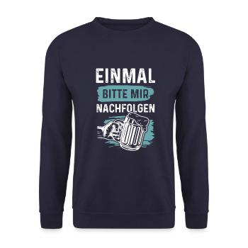 bier alkohol - Unisex Pullover - Navy - Vorne - Alina (178cm) & Michal (187cm)