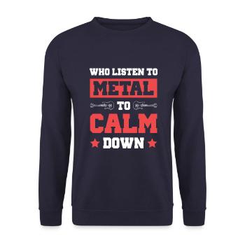 metal calm down - Unisex Pullover - Navy - Vorne - Alina (178cm) & Michal (187cm)