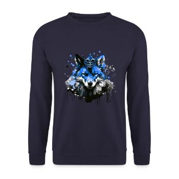 Fox Crown King Animal - Unisex Sweatshirt - navy - Front - Alina (178cm) & Michal (187cm)