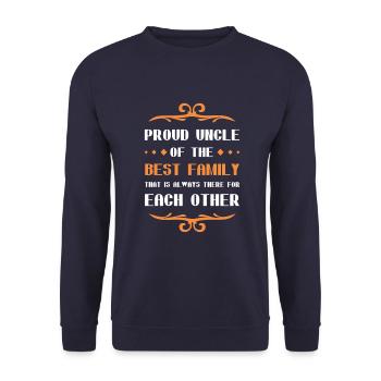 Proud Uncle Saying Family - Unisex Sweatshirt - navy - Front - Alina (178cm) & Michal (187cm)