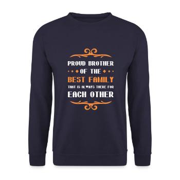 Stolzer Bruder Spruch Familie - Unisex Pullover - Navy - Vorne - Alina (178cm) & Michal (187cm)