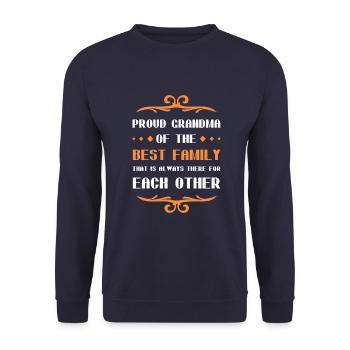 Stolze Oma Spruch Familie - Unisex Pullover - Navy - Vorne - Alina (178cm) & Michal (187cm)