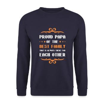 Fier papa disant papa de la famille - Sweat-shirt Unisexe - marine - Devant - Alina (178cm) & Michal (187cm)