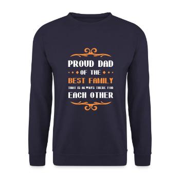 Stolzer Papa Vatertag Spruch Familie Dad - Unisex Pullover - Navy - Vorne - Alina (178cm) & Michal (187cm)