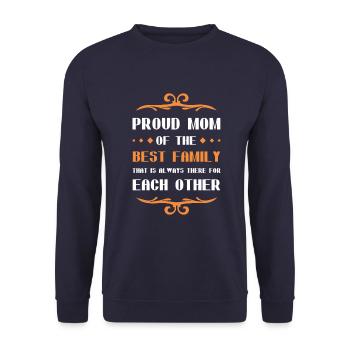 Proud Mom Mom Mom Saying Family - Unisex Sweatshirt - navy - Front - Alina (178cm) & Michal (187cm)