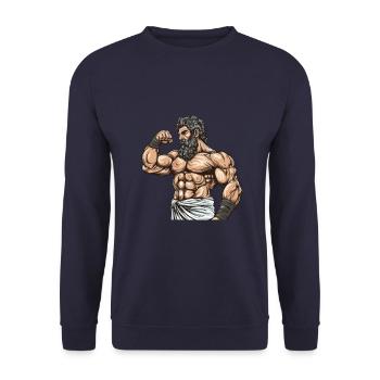 Bodybuilder Muscles Workout Gym - Sweat-shirt Unisexe - marine - Devant - Alina (178cm) & Michal (187cm)