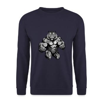 Gymnase d’entraînement Tiger Muscles - Sweat-shirt Unisexe - marine - Devant - Alina (178cm) & Michal (187cm)