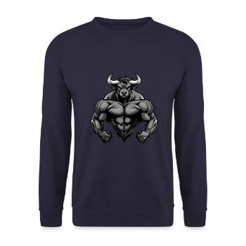 Bull Bull Musculation Muscles - Sweat-shirt Unisexe - marine - Devant - Alina (178cm) & Michal (187cm)