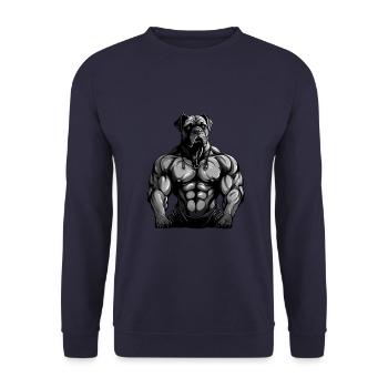 Gymnase d’entraînement des muscles du chien - Sweat-shirt Unisexe - marine - Devant - Alina (178cm) & Michal (187cm)