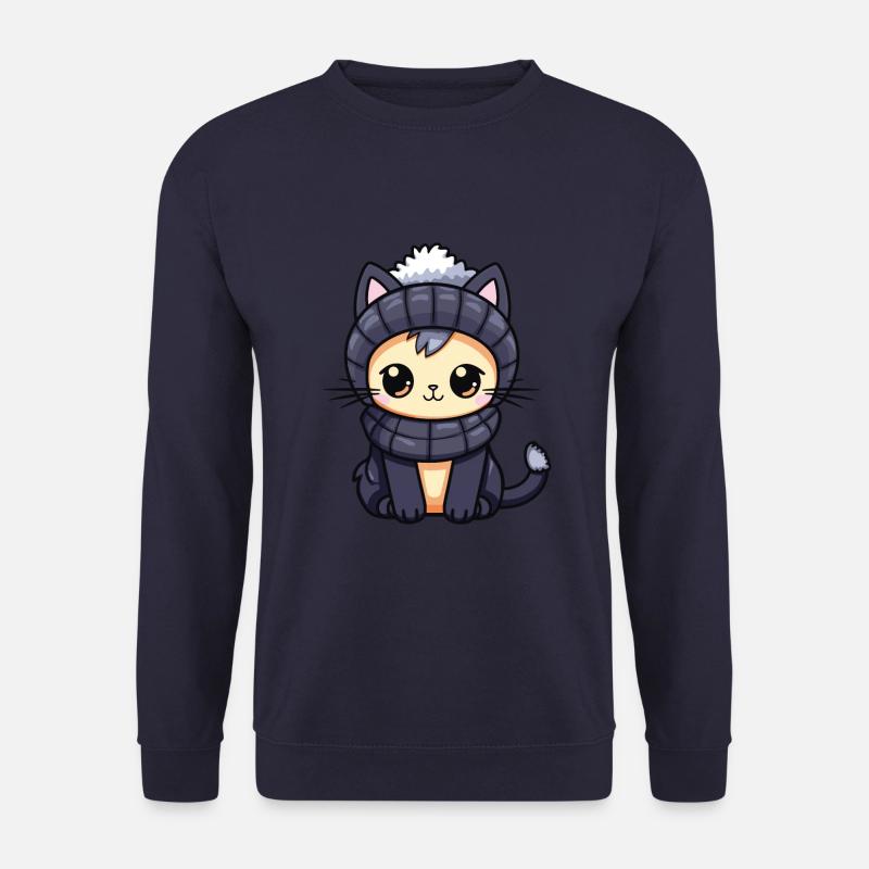 Katze Winter Comic - Unisex Pullover - Navy