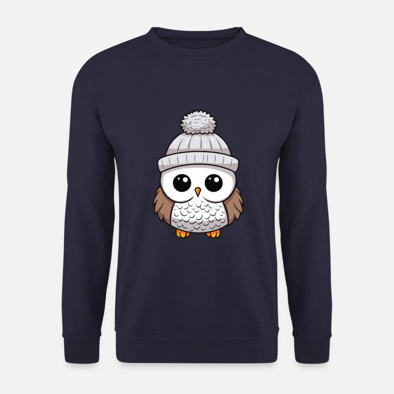 Eule Winter Comic - Unisex Pullover - Navy