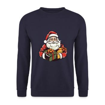 Santa Claus Christmas Christmas - Unisex Sweatshirt - navy - Front - Alina (178cm) & Michal (187cm)