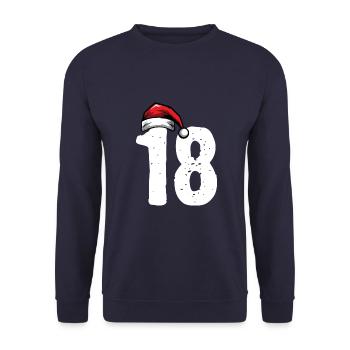 18 Zahl Weihnachten - Unisex Pullover - Navy - Vorne - Alina (178cm) & Michal (187cm)