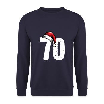 70 Number Christmas - Unisex Sweatshirt - navy - Front - Alina (178cm) & Michal (187cm)