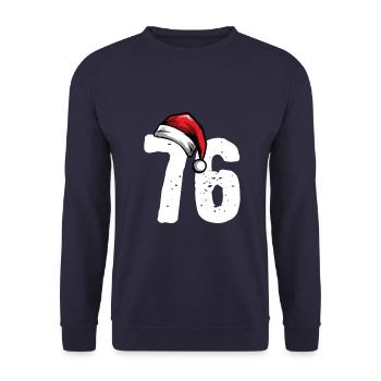 76 Number Christmas - Unisex Sweatshirt - navy - Front - Alina (178cm) & Michal (187cm)