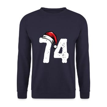 74 Number Christmas - Unisex Sweatshirt - navy - Front - Alina (178cm) & Michal (187cm)