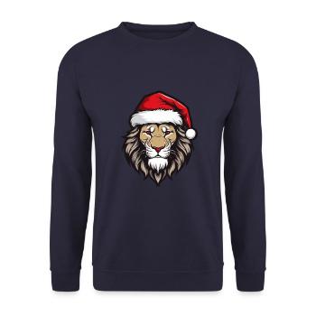 Lion Head Christmas Christmas - Unisex Sweatshirt - navy - Front - Alina (178cm) & Michal (187cm)