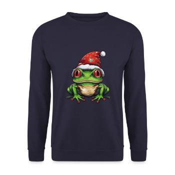 Tête de grenouille Noël Noël - Sweat-shirt Unisexe - marine - Devant - Alina (178cm) & Michal (187cm)