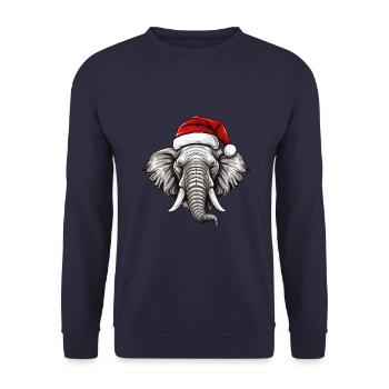 Elephant Head Christmas Christmas - Unisex Sweatshirt - navy - Front - Alina (178cm) & Michal (187cm)