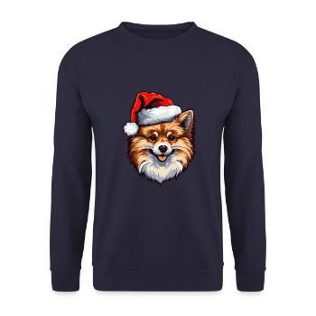 Pomeranian Dog Pomeranian Christmas Christmas - Unisex Sweatshirt - navy - Front - Alina (178cm) & Michal (187cm)