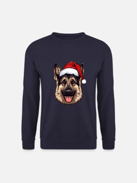 Schäferhund Hund Kopf Weihnachten Christmas - Unisex Pullover - Navy