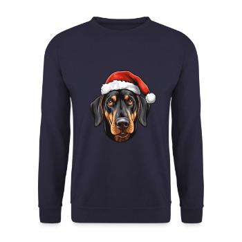 Doberman Dog Head Christmas Christmas - Unisex Sweatshirt - navy - Front - Alina (178cm) & Michal (187cm)