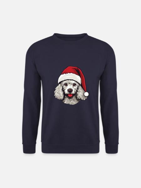 Pudel Hund Kopf Weihnachten Christmas - Unisex Pullover - Navy