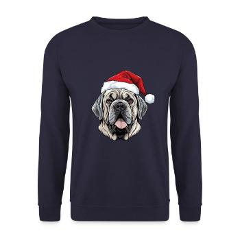 Mastiff Dog Head Christmas Christmas - Unisex Sweatshirt - navy - Front - Alina (178cm) & Michal (187cm)