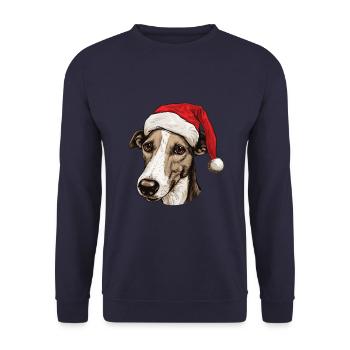 Greyhound Dog Head Christmas Christmas - Unisex Sweatshirt - navy - Front - Alina (178cm) & Michal (187cm)