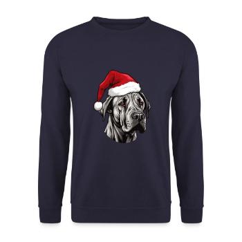 Great Dane Dog Christmas Head - Unisex Sweatshirt - navy - Front - Alina (178cm) & Michal (187cm)