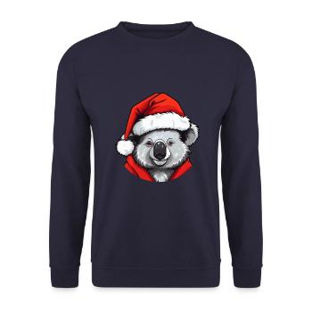 Tête d’animal de Noël Koala - Sweat-shirt Unisexe - marine - Devant - Alina (178cm) & Michal (187cm)