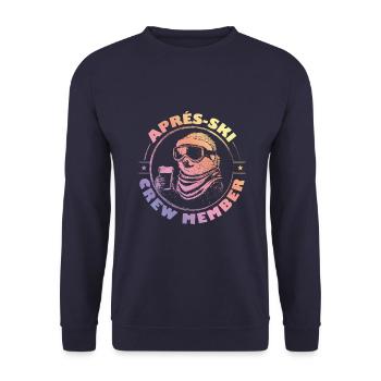 Faultier Apres Ski Team Spruch Bunt - Unisex Pullover - Navy - Vorne - Alina (178cm) & Michal (187cm)