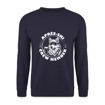 Wolf Après Ski Team Saying - Unisex Sweatshirt - navy - Front - Alina (178cm) & Michal (187cm)