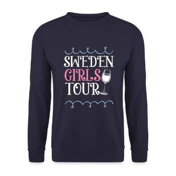 Schweden Girls Tour Herz - Unisex Pullover - Navy - Vorne - Alina (178cm) & Michal (187cm)